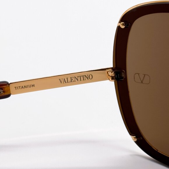 NEW VALENTINO V-ROMASK VLS-120B UNISEX BROWN TITANIUM SUNGLASSES VALENTINO - Picture 11 of 13